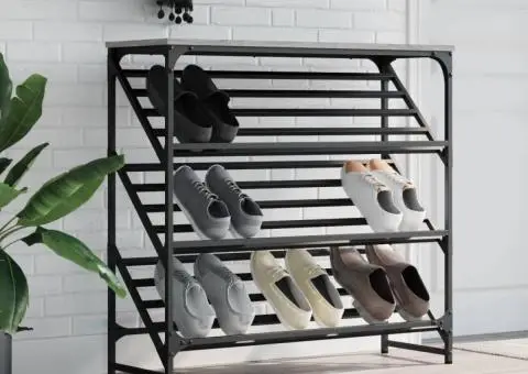 Pantofar, gri sonoma, 90x30x85 cm, lemn prelucrat - 1/5