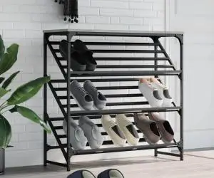 vidaXL Pantofar, gri sonoma, 90x30x85 cm, lemn prelucrat