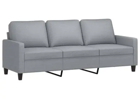 Set de canapele cu perne, 2 piese, gri deschis, textil - 4/5