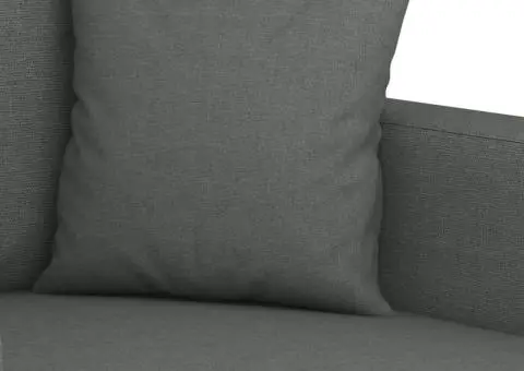 Set de canapele cu perne, 2 piese, gri închis, textil - 5/5