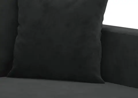 Set de canapele cu perne, 2 piese, negru, catifea - 5/5