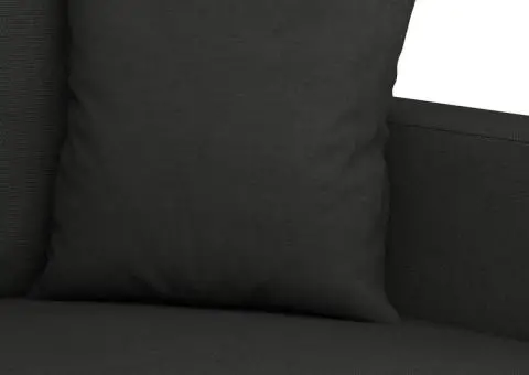 Set de canapele cu perne, 2 piese, negru, textil - 5/5