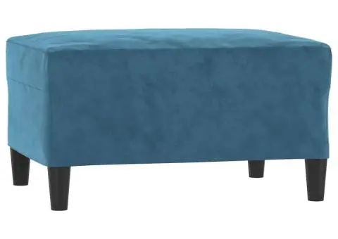 Set de canapele cu perne, 3 piese, albastru, catifea - 5/5