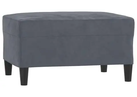 Set de canapele cu perne, 3 piese, gri închis, catifea - 5/5