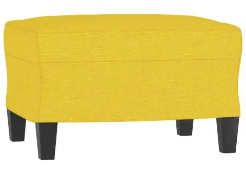 Set de canapele cu perne, 3 piese, galben deschis, textil - 5/5