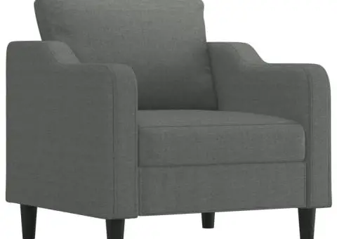 Set de canapele cu perne, 4 piese, gri închis, textil - 3/5