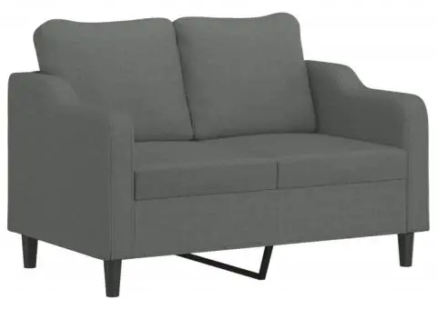 Set de canapele cu perne, 4 piese, gri închis, textil - 4/5