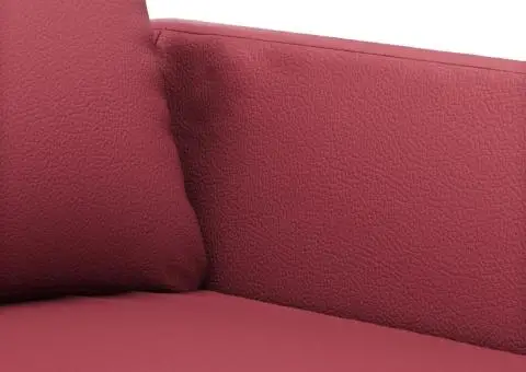 Set de canapele cu perne, 2 piese, roșu vin, piele ecologică - 5/5