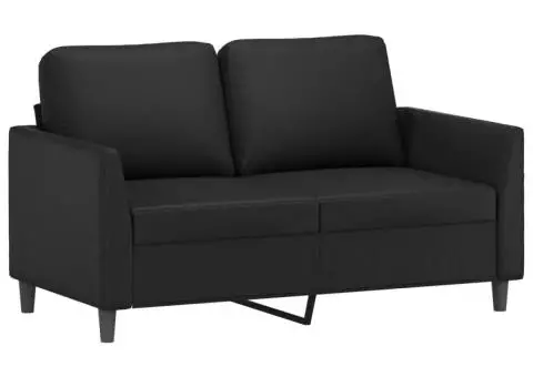 Set de canapele cu perne, 4 piese, negru, piele ecologică - 4/5