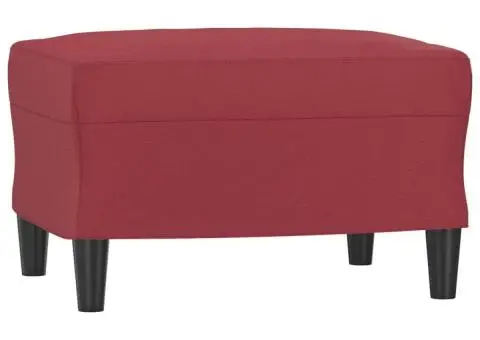 Set de canapele cu perne, 3 piese, roșu vin, piele ecologică - 5/5