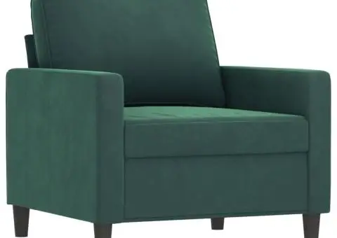 Set de canapele, 4 piese, verde închis, catifea - 3/5