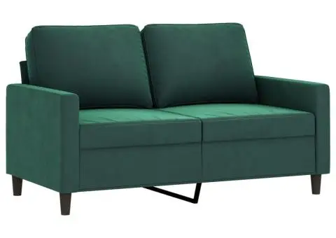 Set de canapele, 4 piese, verde închis, catifea - 4/5