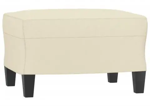 Set de canapele cu perne, 3 piese, crem, piele ecologică - 5/5