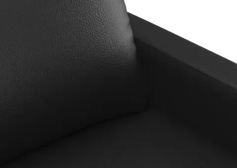 Set de canapele cu perne, 2 piese, negru, piele ecologică - 5/5