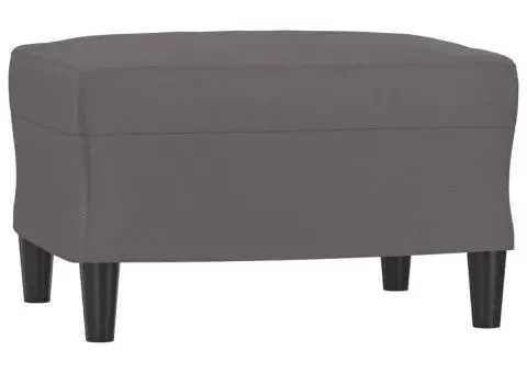 Set de canapele cu perne, 3 piese, gri, piele ecologică - 5/5