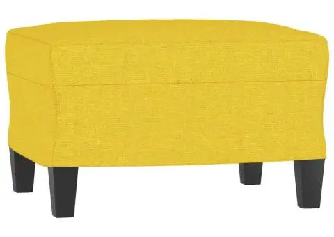 Set de canapele cu perne, 3 piese, galben deschis, textil - 5/5