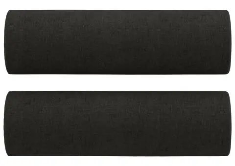 Set de canapele cu perne, 2 piese, negru, material textil - 5/5