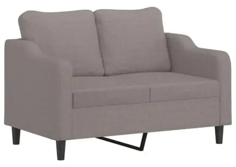 Set de canapea cu perne, 2 piese, gri taupe, material textil - 3/5