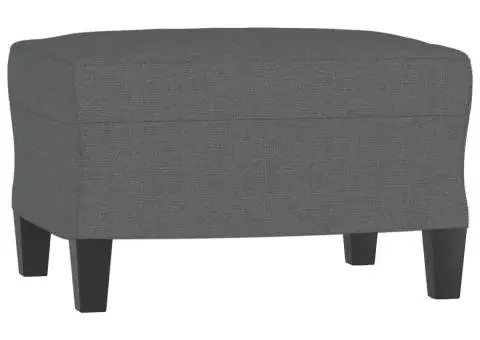 Set de canapele cu perne, 3 piese, gri închis, textil - 5/5