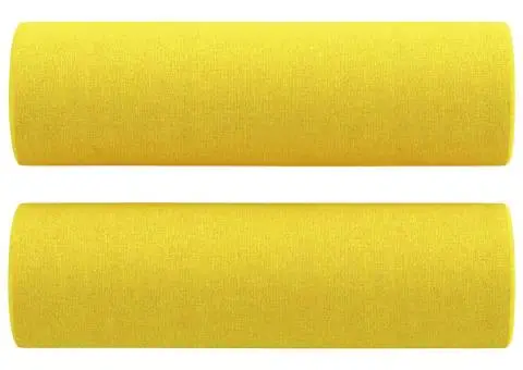 Set de canapele cu perne, 2 piese, galben deschis, textil - 5/5