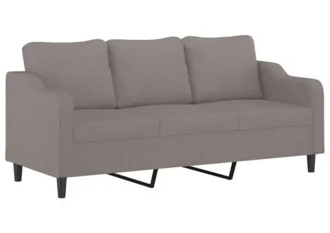 Set de canapele cu perne, 2 piese, gri taupe, textil - 4/5