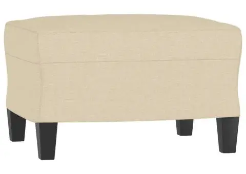 Set de canapele cu perne, 3 piese, crem, textil - 5/5