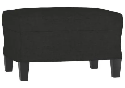 Set de canapele cu perne, 3 piese, negru, textil - 5/5