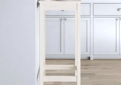 Masă de bar, alb, 50x50x110 cm, lemn masiv de pin - 1/5