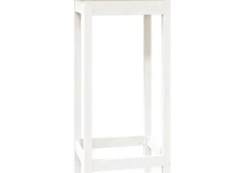 Masă de bar, alb, 50x50x110 cm, lemn masiv de pin - 4/5