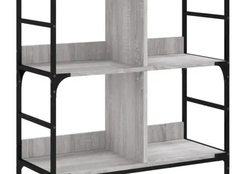 Raft de cărți, gri sonoma, 78,5x33x82 cm, lemn prelucrat - 2/5