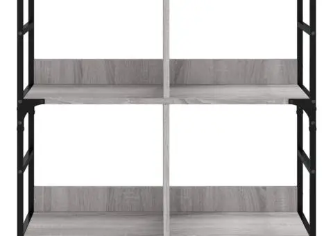 Raft de cărți, gri sonoma, 78,5x33x82 cm, lemn prelucrat - 4/5