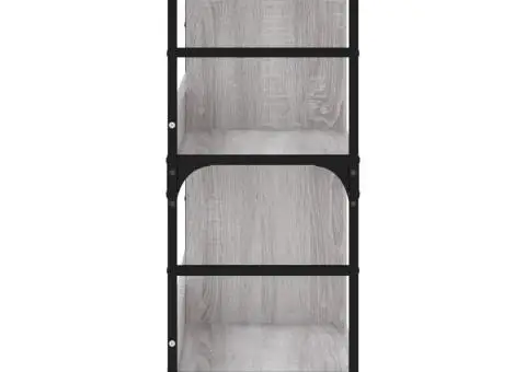 Raft de cărți, gri sonoma, 78,5x33x82 cm, lemn prelucrat - 5/5