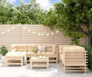 vidaXL Set mobilier de grădină, 7 piese, lemn masiv de pin