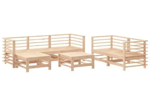 Set mobilier de grădină, 7 piese, lemn masiv de pin - 2/5