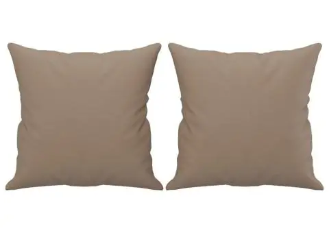 Set de canapele cu perne, 2 piese, cappuccino, piele ecologică - 5/5