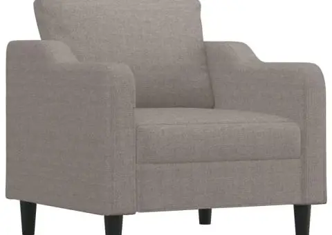 Set de canapele cu perne, 4 piese, gri taupe, textil - 3/5