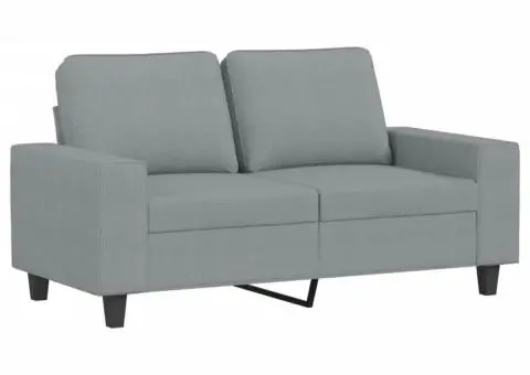 Set de canapele, 3 piese, gri deschis, textil - 3/5