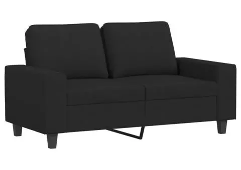 Set de canapele, 3 piese, negru, textil - 3/5