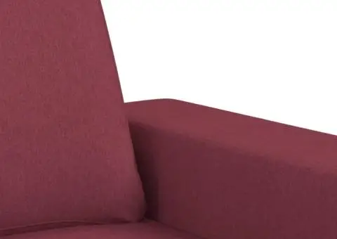 Set de canapea, 2 piese, roșu vin, material textil - 5/5