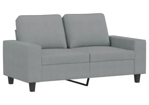 Set de canapele, 4 piese, gri deschis, material textil - 4/5