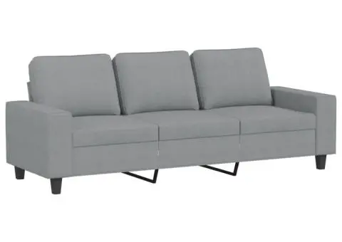 Set de canapele, 4 piese, gri deschis, material textil - 5/5