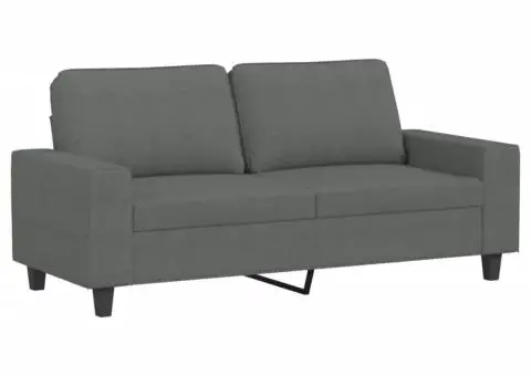 Set de canapele, 2 piese, gri închis, material textil - 4/5