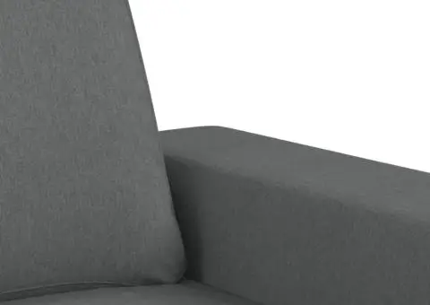 Set de canapele, 2 piese, gri închis, material textil - 5/5