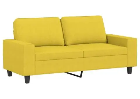 Set de canapele, 3 piese, galben deschis, textil - 4/5