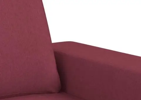 Set de canapea, 2 piese, roșu vin, material textil - 5/5