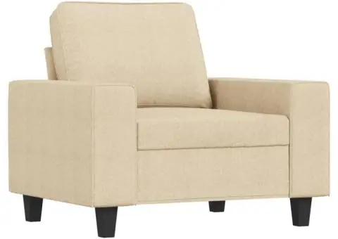 Set de canapele, 4 piese, crem, microfibră - 3/5