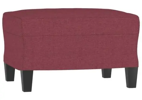 Set de canapea, 3 piese, roșu vin, material textil - 5/5