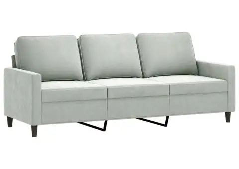 Set de canapele, 4 piese, gri deschis, catifea - 5/5