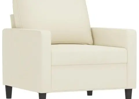 Set de canapele, 4 piese, crem, catifea - 3/5