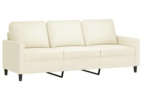 Set de canapele, 4 piese, crem, catifea - 5/5